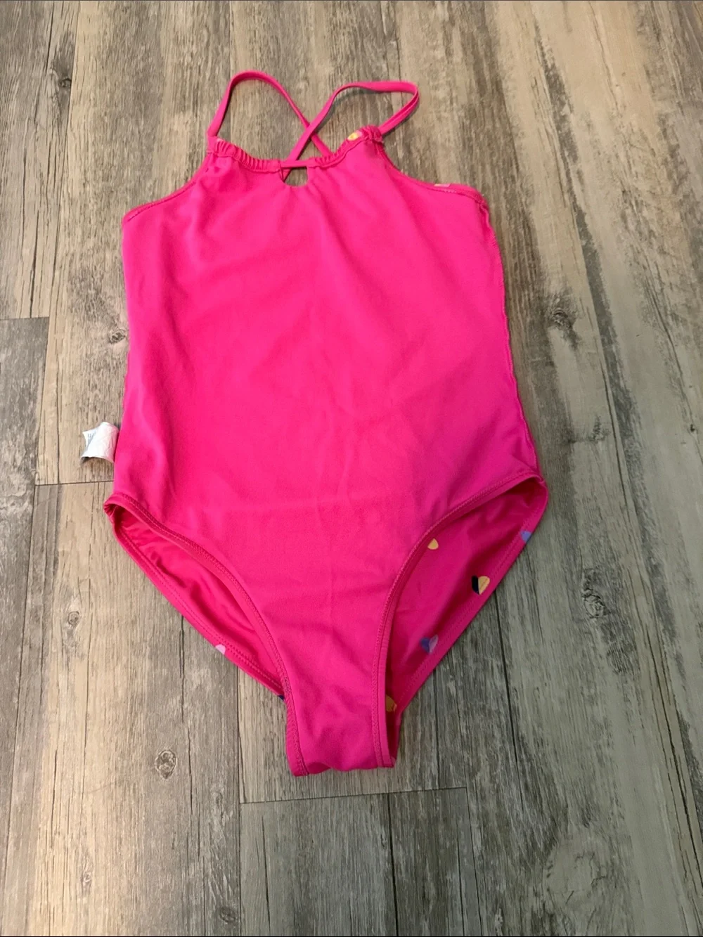 wonder nation Hot Pink Heart Accent One-Piece Swimsuit